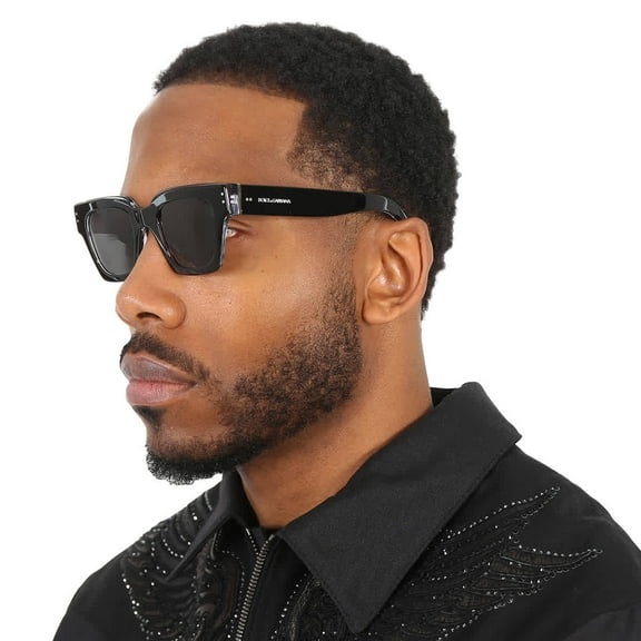 DOLCE & GABBANA DG4413 675 R5 Black Crystal Grey 48 mm Men's Sunglasses