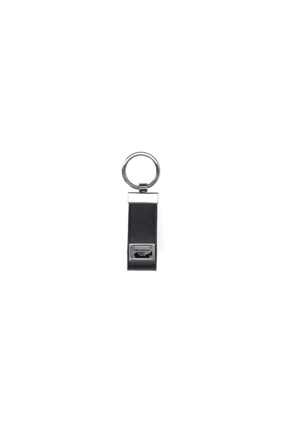 Men's Dauphine Leather Keychain Black