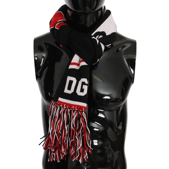Dolce & Gabbana Multicolor DG Royals Fringe Wrap Shawl Scarf