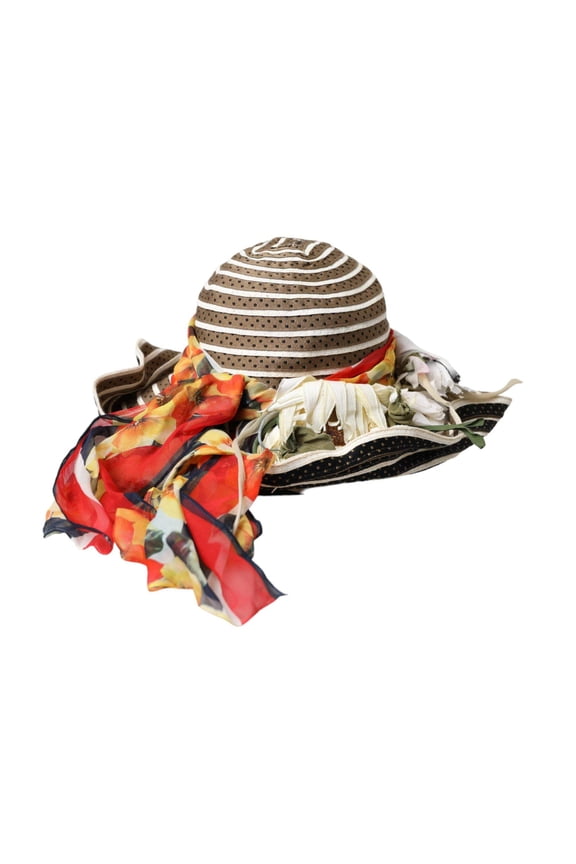 Dolce Gabbana Multicolor Fantasy Wide Brim Floppy Hat