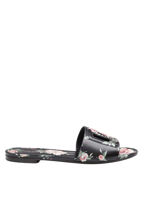 Multicolor Leather Flat Slipper Grey (Women's)