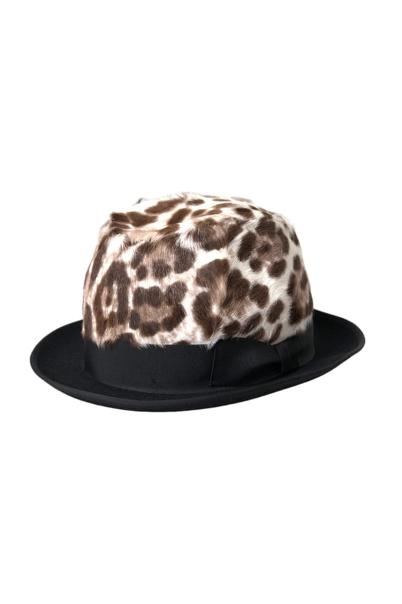 Dolce  Gabbana Multicolor Leopard Women Fedora Hat