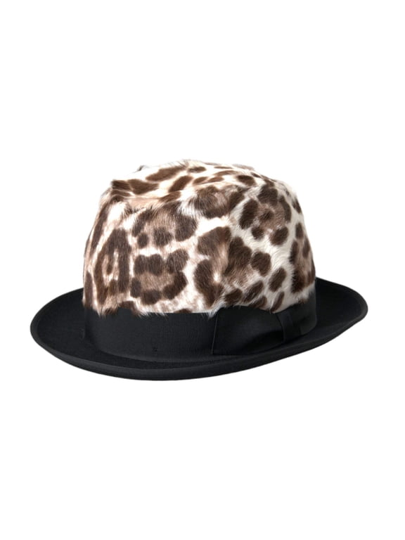 Dolce Gabbana Multicolor Leopard Women Fedora Hat