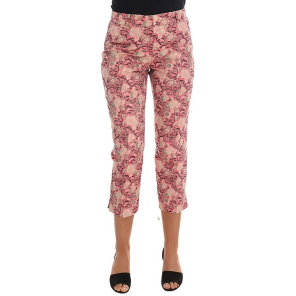 Dolce  Gabbana Pink Floral Brocade Capri Pants