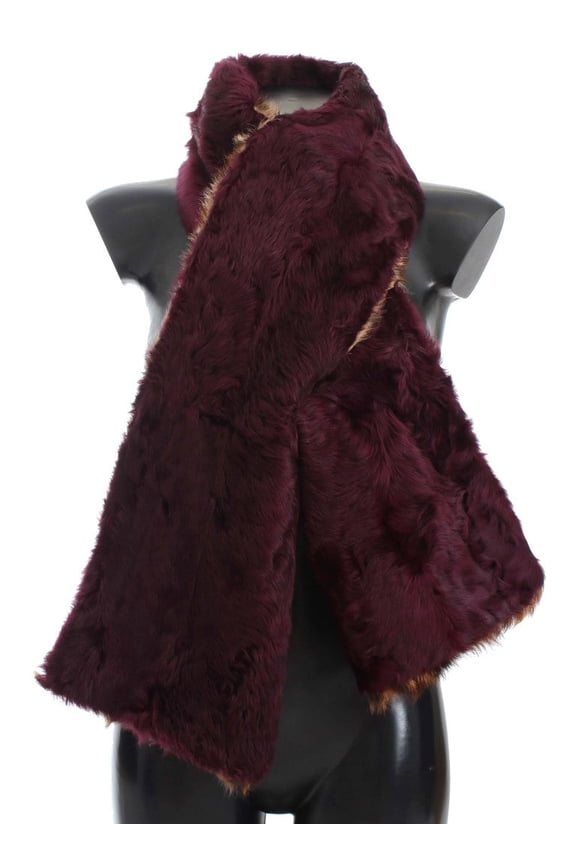 Purple Lamb Fur Leopard Print Scarf
