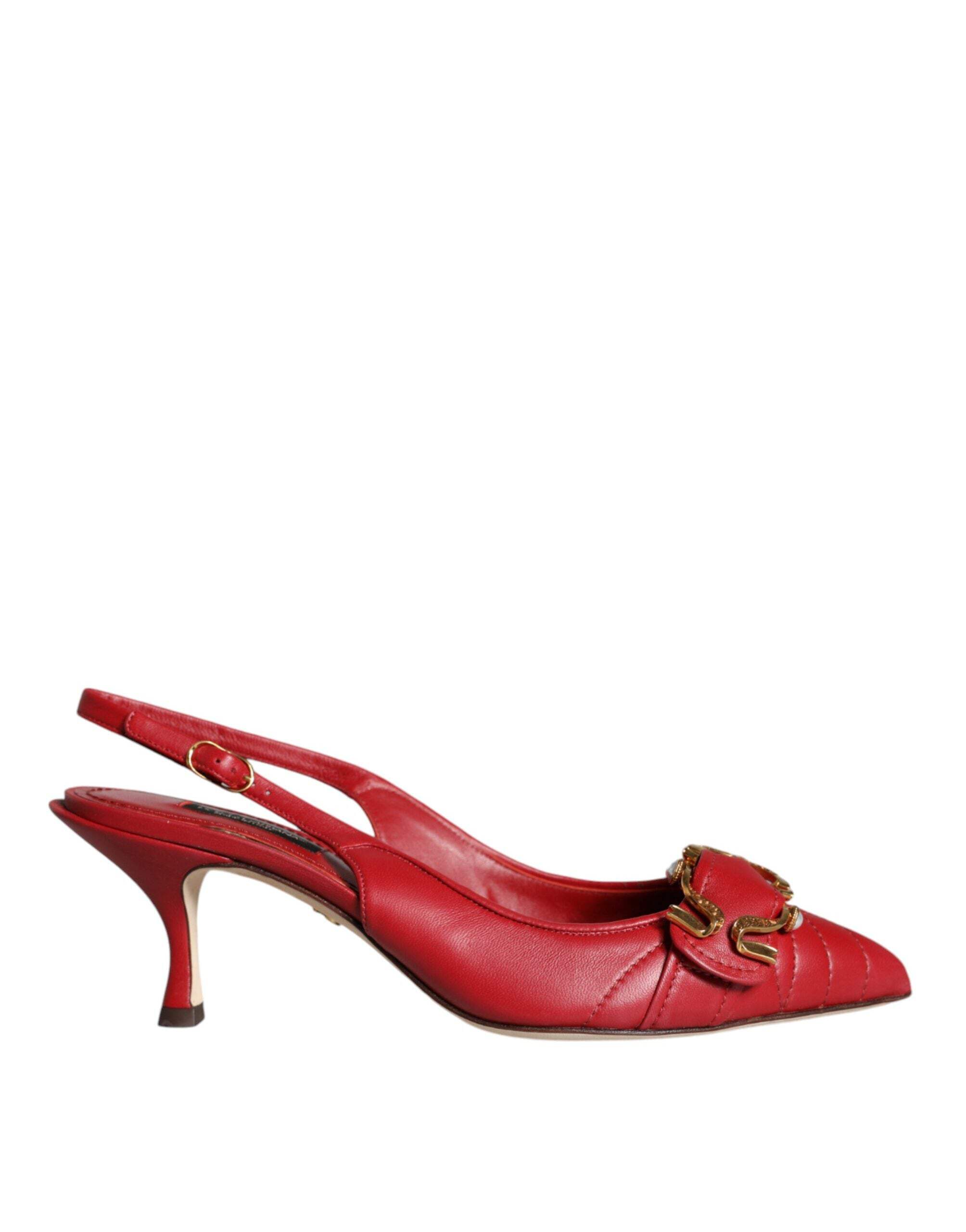 Dolce & Gabbana Black Devotion Leather Heels Pumps Shoes