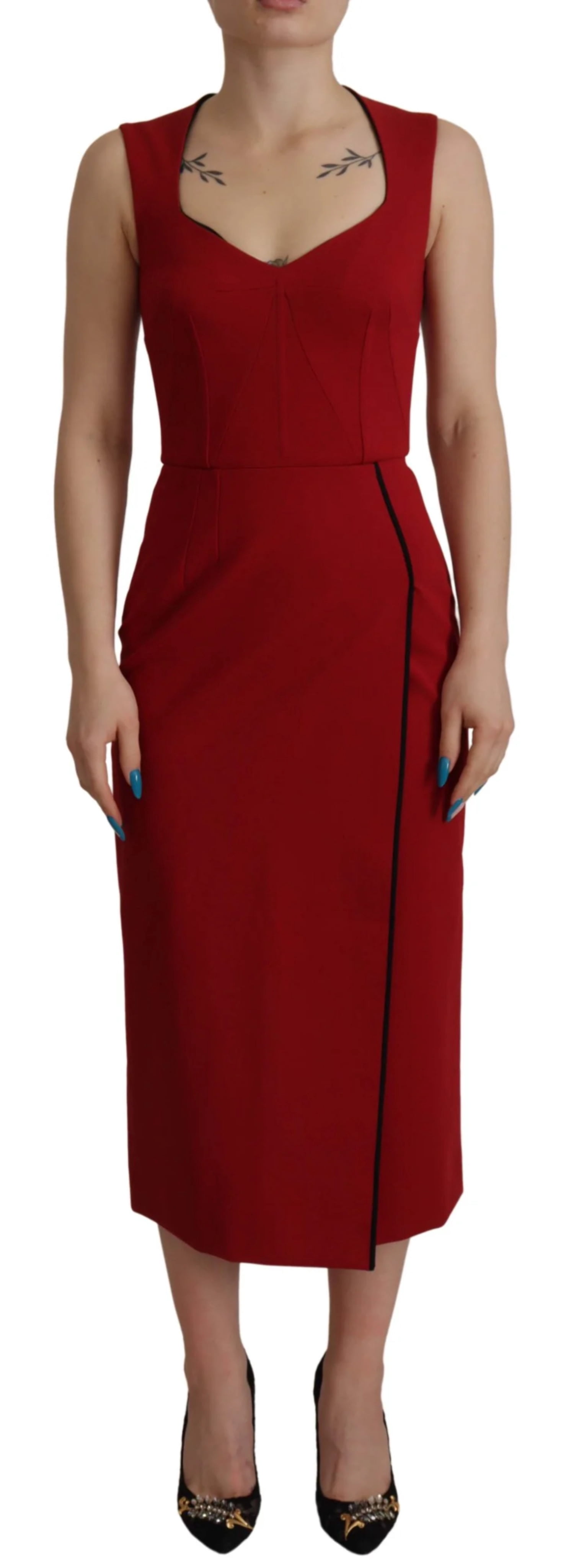 Robe Rouge En Cœur - Taille 2XL (Plus) - Longueur Genoux - Neuf Sans étiquettes - Style Fit & Flare
