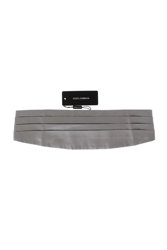 Silver Wide Belt Silk Cummerbund