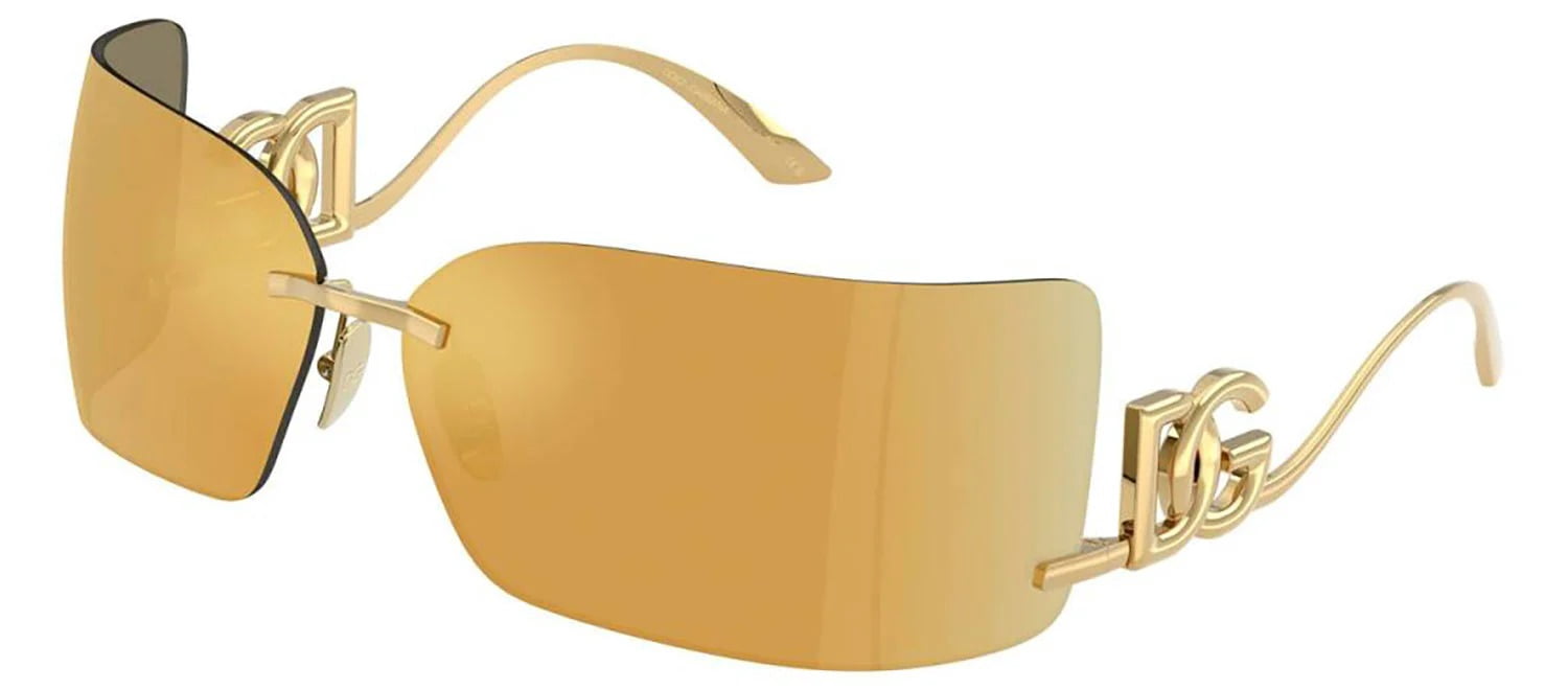 NEW Dolce Gabbana DG2319 Champagne Mirror Shield Sunglasses $646 Dolce & Gabbana DG2319 Sunglasses | LensCrafters main image 4
