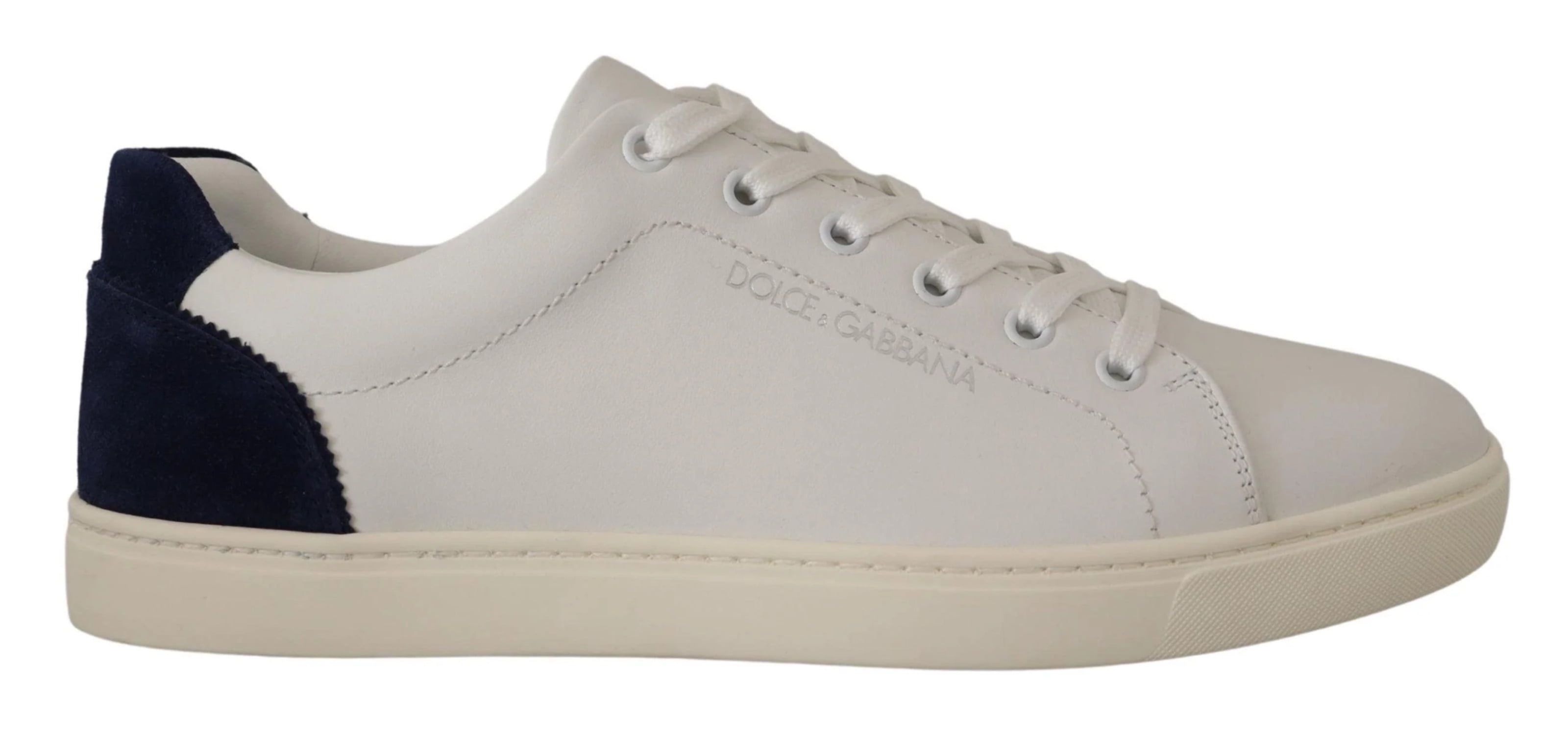 Dolce Gabbana White Blue Leather Low Top Sneakers Walmart