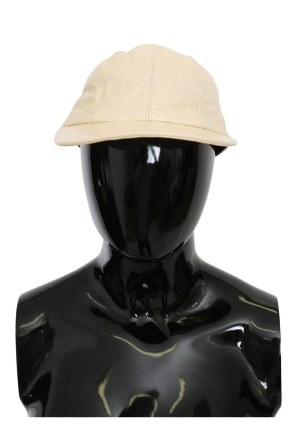 White Lamb Skin 100% Leather Baseball Hat