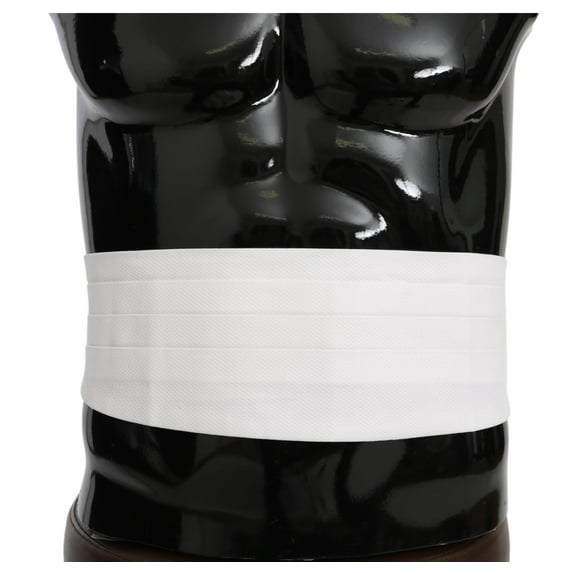 Dolce & Gabbana White Men Waist Belt Cotton Cummerbund
