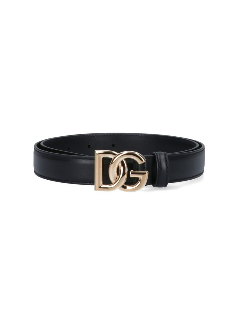 【関税&送料込み】Black Thin Belt With Golden Dg Buckle In Dolce & Gabbana Women's Dg Belt – Black Black - Walmart.com