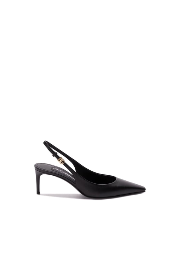 Leather Slingback Pumps Black (Women's)