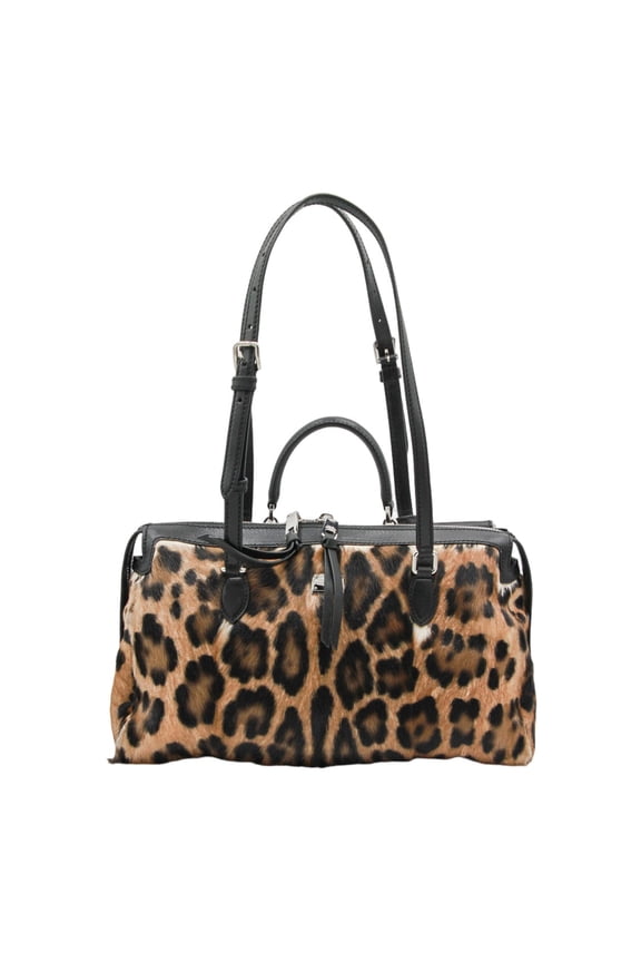 Women's Leopard Print Bag With Adjustable Strap Black