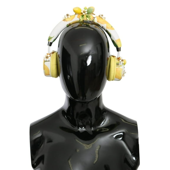 Dolce & Gabbana Yellow Lemon Crystal Floral Headset Headphones