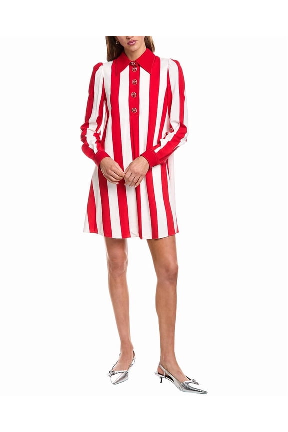 womens  Mini Shirtdress, 44, Red