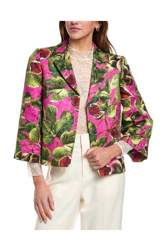 womens  Silk-Blend Jacket, 36, Pink