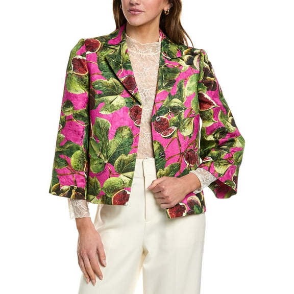 Dolce & Gabbana womens Silk-Blend Jacket, 36, Pink