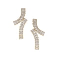 thumbnail image 1 of Dolce Giavonna Gold Plated Double CZ Linear Earrings, 1 of 2