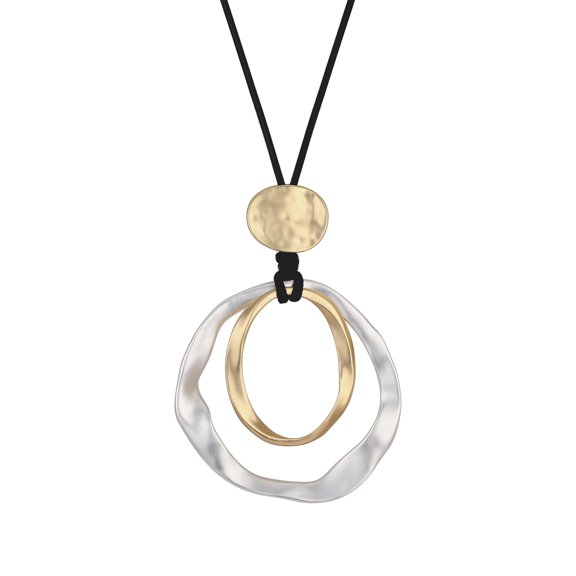 Dolce Giavonna Gold Plated Large Orbital Pendant Necklace