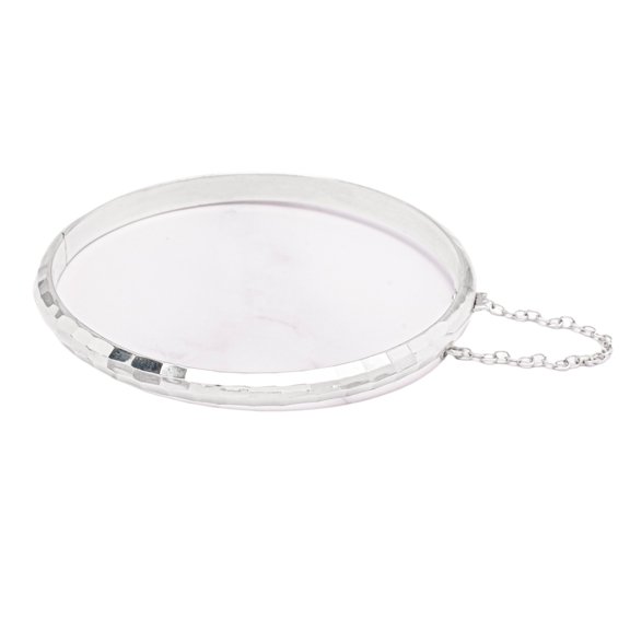 Dolce Giavonna Sterling Silver Hammered Bangle Bracelet