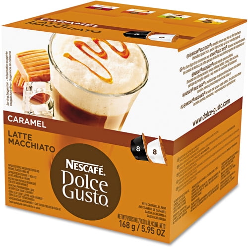 Dolce Gusto Coffee Capsules, Caramel Latte Macchiato, 1.93oz, 16/Box  (NES02430)