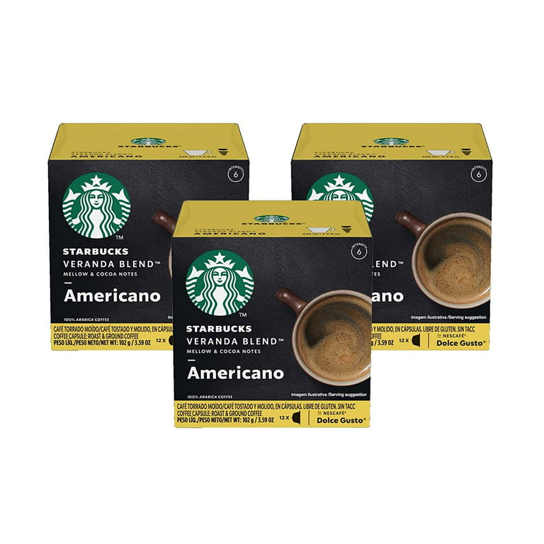 Dolce Gusto Starbucks Coffee Veranda Blend Americano, Packaging May Vary,  12 Count, Pack of 3