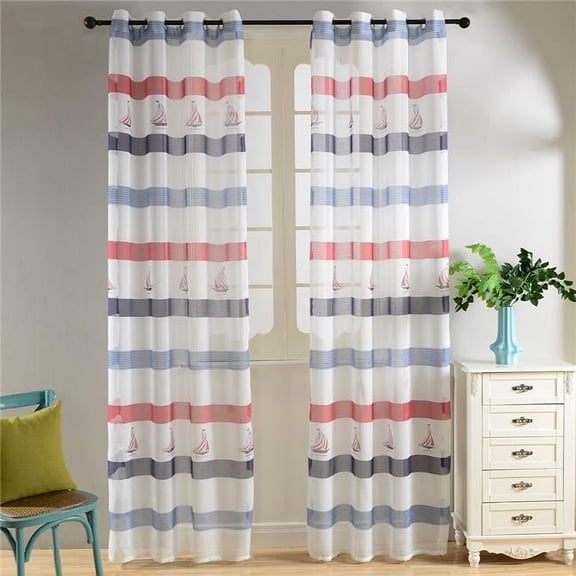Dolce Mela Miami Sheer Curtain Panel - Multicolor