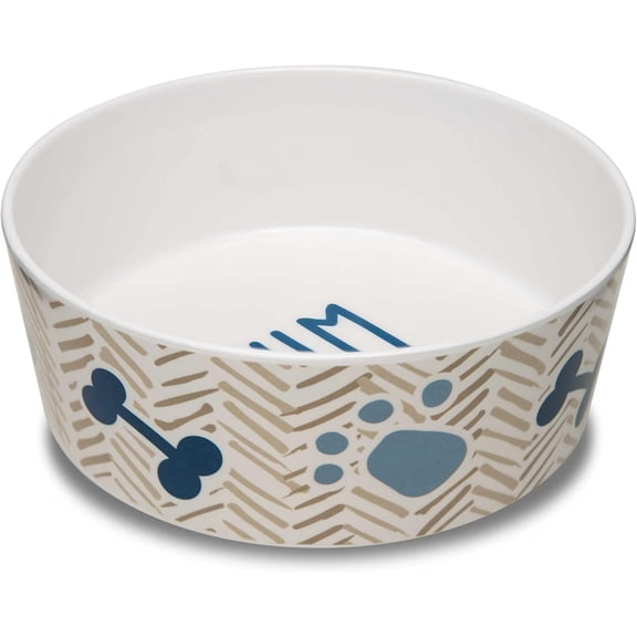 Dolce Moderno Ceramic Look Dog Bowl Modern Melamine Dog Food Bowl & Dog Water Bowl Durable, Non-Slip Pet Dish for Small & Medium Dogs Dishwasher Safe Dog Bowl (Small, 16 oz)