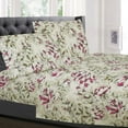 thumbnail image 1 of Dolce Sage/Purple Floral Pattern 4-Piece 1800 Series Sheet Set Cal King, 1 of 4