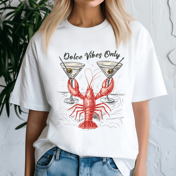 Dolce Vibes Only Italian Summer Martini Red Lobster Shirt,Summer Beach Tee,Summer Vibes,Summer Girl,Hello Summer,Summer Vacation Tshirt