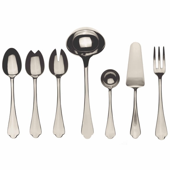 Dolce Vita 7 Piece Serve Set Mirror Champagne
