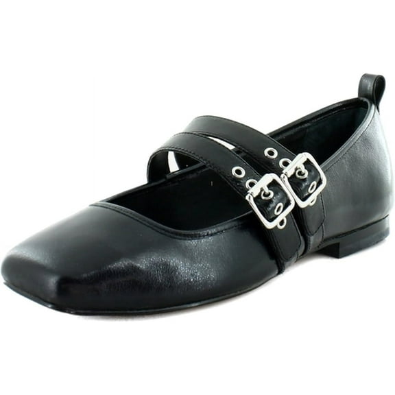Dolce Vita Ashlyn Midnight Crinkle Patent Mary Jane Squared Toe Ballet Flats