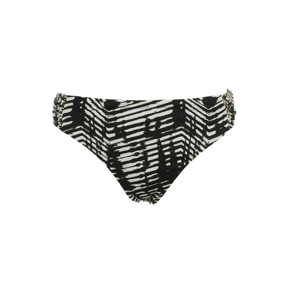 Dolce Vita Black White Ikat-Print Macrame Hipster Bikini Bottom L