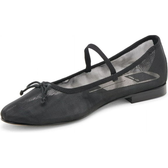Dolce Vita Cadel Onyx Mesh Pointed Toe Slip On Bow Detailed Fashion Ballet Flats (Onyx Mesh, 10.5)