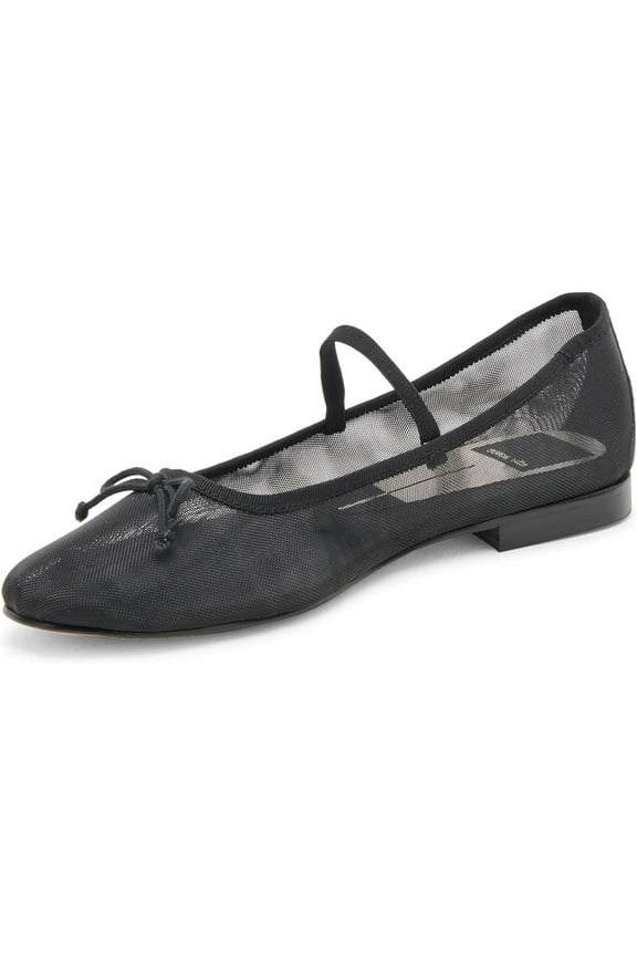 Cadel Onyx Mesh Pointed Toe Slip On Bow Detailed Fashion Ballet Flats (Onyx Mesh, 11)