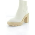 thumbnail image 1 of Dolce Vita Caster H2O Ivory Leather Pull On Block Heel Fashion Ankle Boots Wide (Ivory Leather, 8.5), 1 of 7
