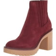 thumbnail image 1 of Dolce Vita Caster H2O Maroon Suede Pull On Chunky Block Heel Fashion Ankle Boots (Maroon Suede, 6.5), 1 of 9