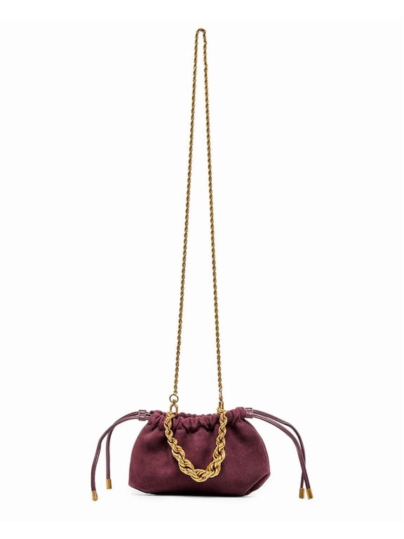 Dolce Vita Cleo Mini Suede Drawstring Bag, Red