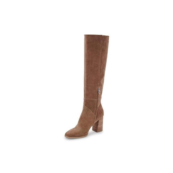 Dolce Vita Fynn Boots Women's 6 Brown Suede Square Toe Knee-High Bootie KHD1395