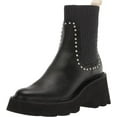 thumbnail image 1 of Dolce Vita Hoven Stud H2O Black Leather Pull On Rounded Toe Chunky Platform Boot (Black Leather H2O, 9), 1 of 6