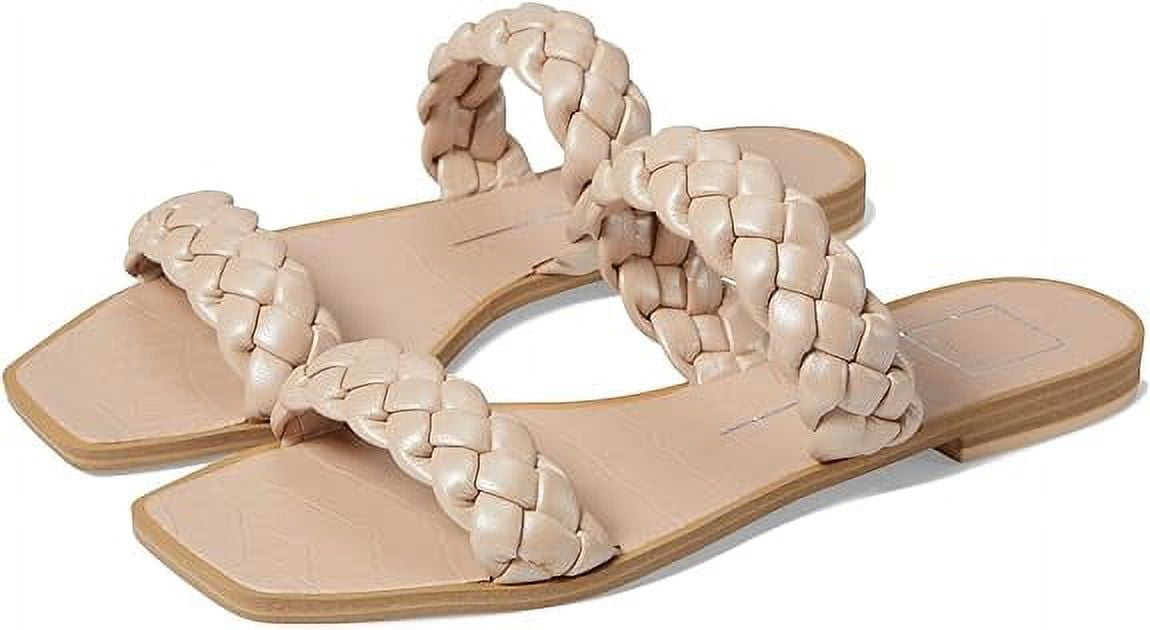 DOLCE VITA Womens Beige Toe Loop Studded Strappy Kaylee Square Toe Slip On Thong Sandals Shoes