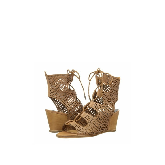 Dolce Vita Lamont Women's Leather Lace Up Wedge Sandals
