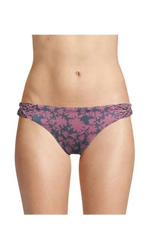 Macrame High Waist Bikini Bottom (Dusty Rose, Small)