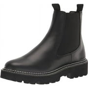 Dolce Vita Moana H2O Black Leather Pull On Rounded Toe Lugged Sole Ankle Boots (Black Leather H2O, 6)