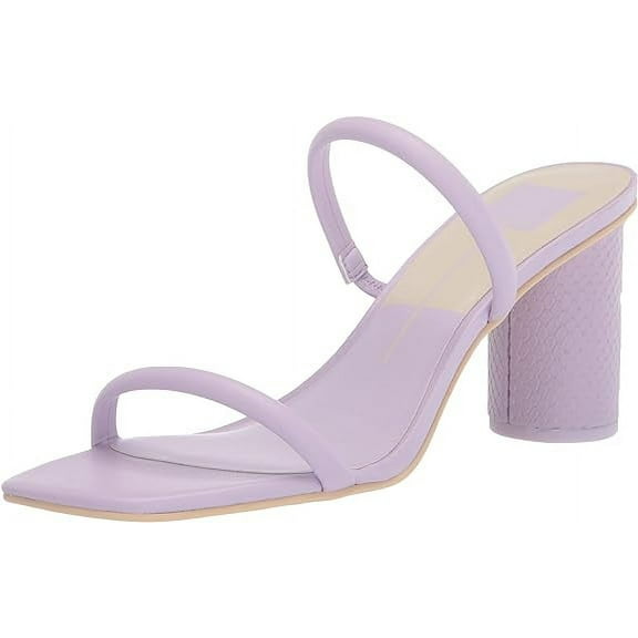 Dolce Vita Noles Lilac Stella Slip On Squared Open Toe Strappy Heeled Sandals (10, Lilac Stella)
