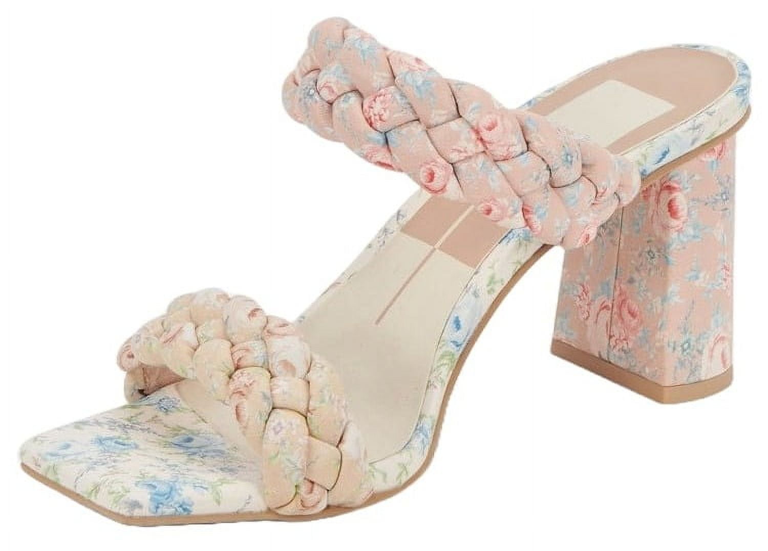 Dolce Vita Paily Pink Floral Stella Braided Straps Slip On Heeled Sandals ( Pink Floral Stella, 10) - Walmart.com