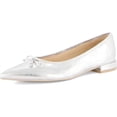thumbnail image 1 of Dolce Vita Palani Silver Distressed Leather Slip On Pointed Toe Ballet Flats (Silver Distressed Leather, 7.5), 1 of 6