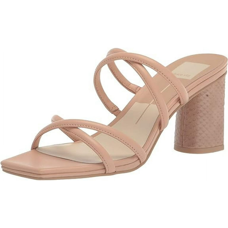 Heeled Sandals Peep Toe Creme Dolce Vita Patsi Cream Leather Slip